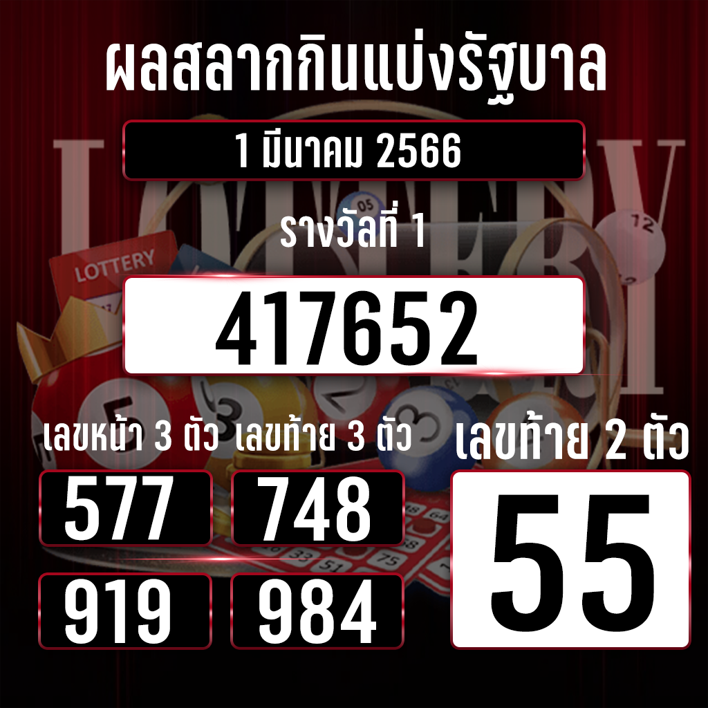 ตรวจหวย 1-3-66