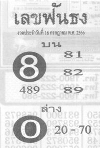 เลขฟันธงงวดนี้ 16-7-66