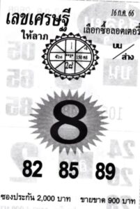 เลขเศรษฐีงวดนี้ 16-7-66